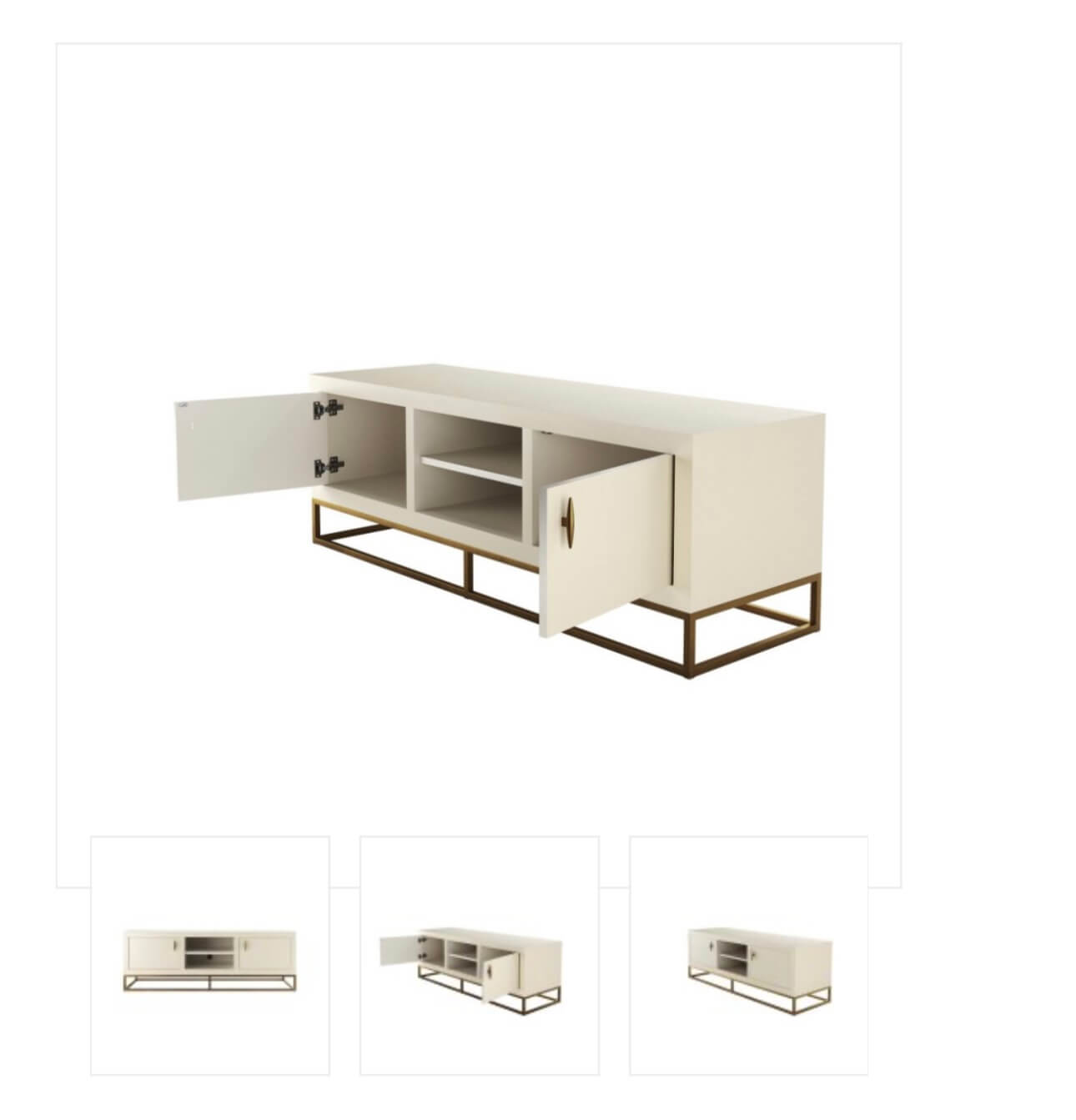 Ivory Shagreen Brass Media Unit