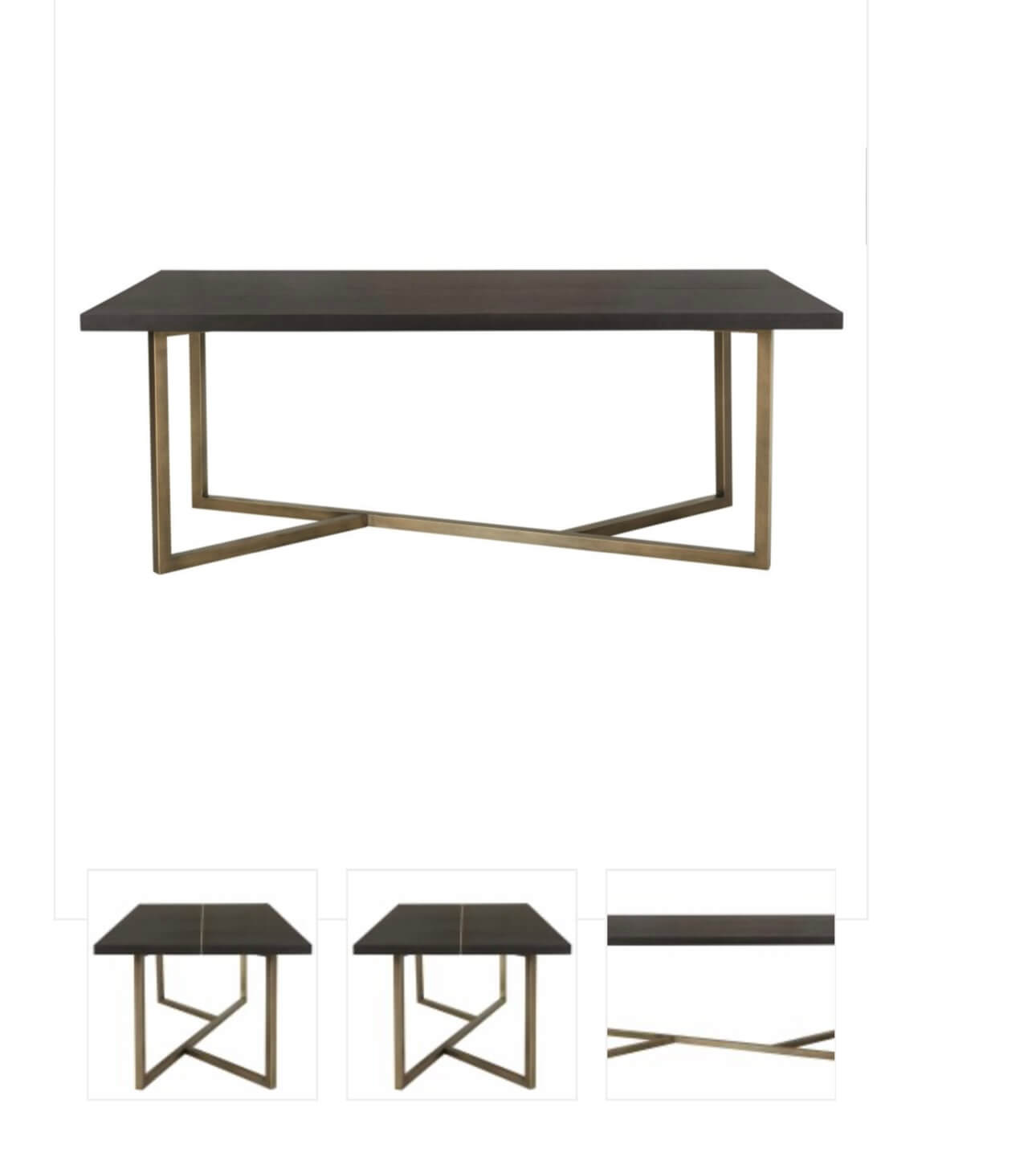 Warm Brown Bronze Detailed Dining Table