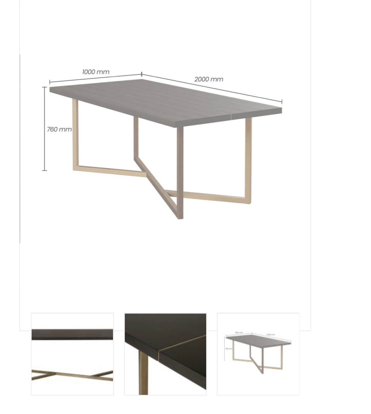 Warm Brown Bronze Detailed Dining Table