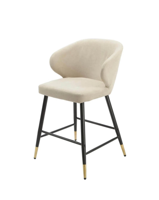 Linen Look Beige Barstools Set Of 2