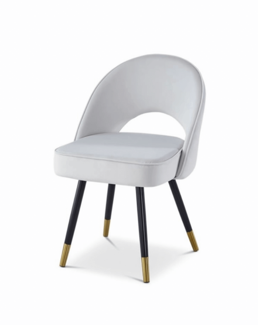 Grey Matte Velvet Dining Chair Set Of 2