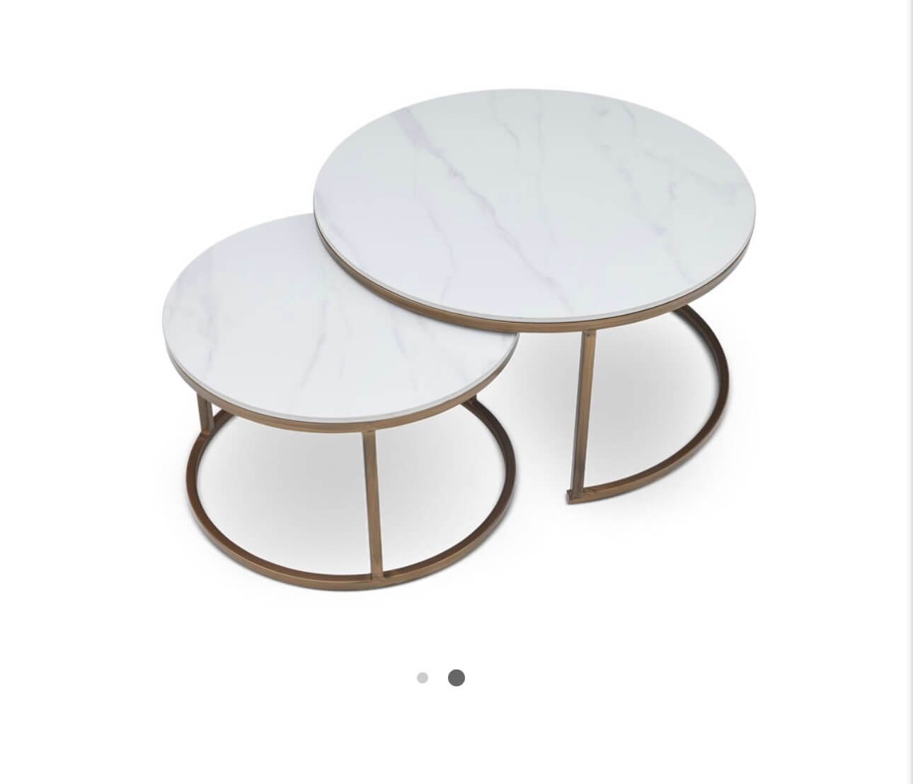 Calacatta Style Brass Based Coffee Table