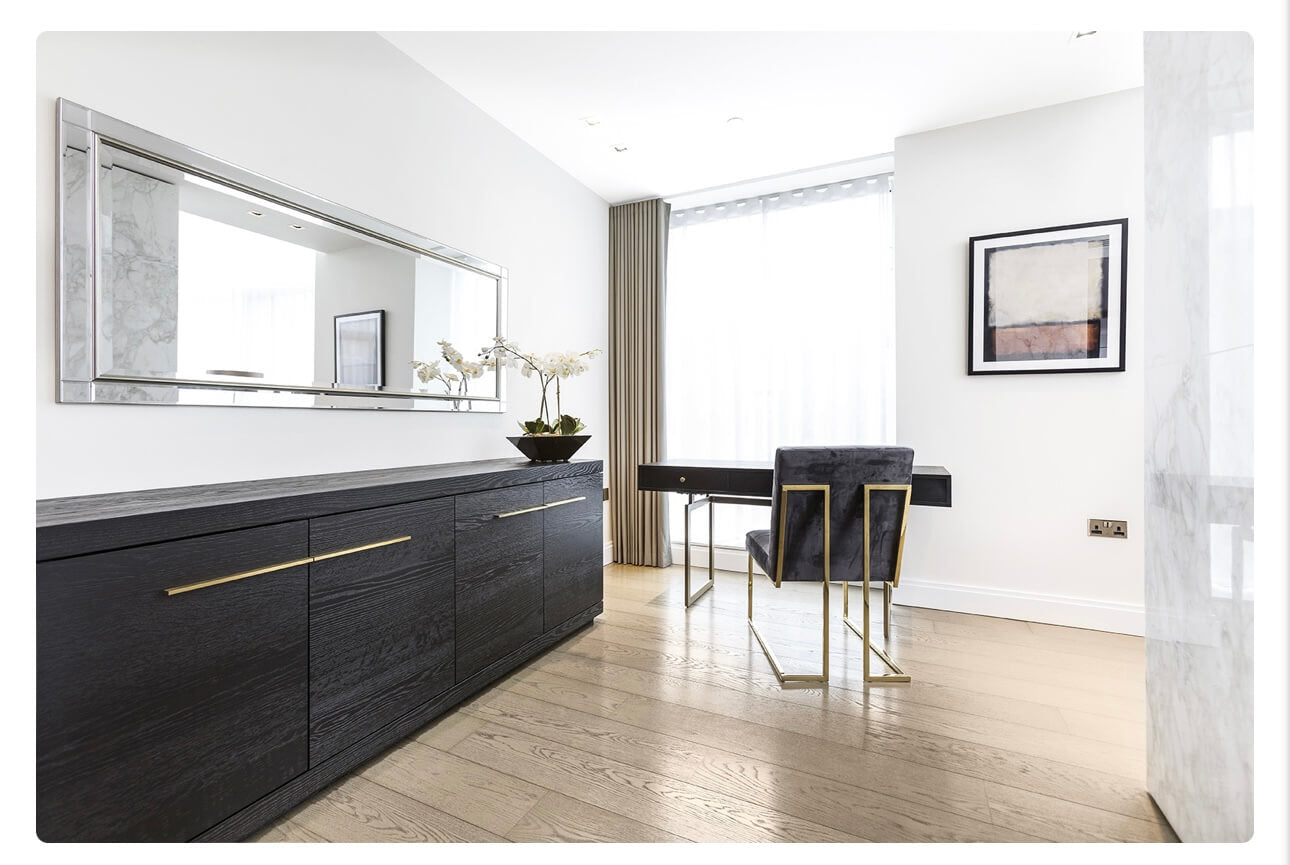 Contemporary Brown Oak Veneered Sideboard