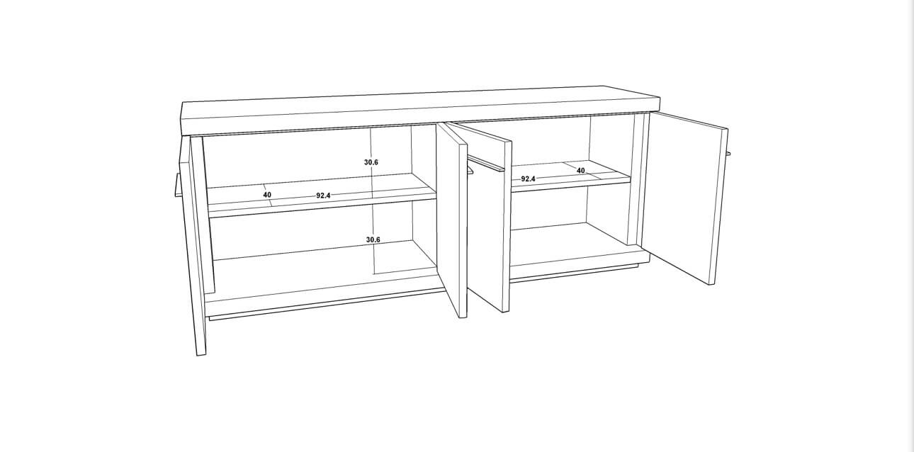Contemporary Brown Oak Veneered Sideboard