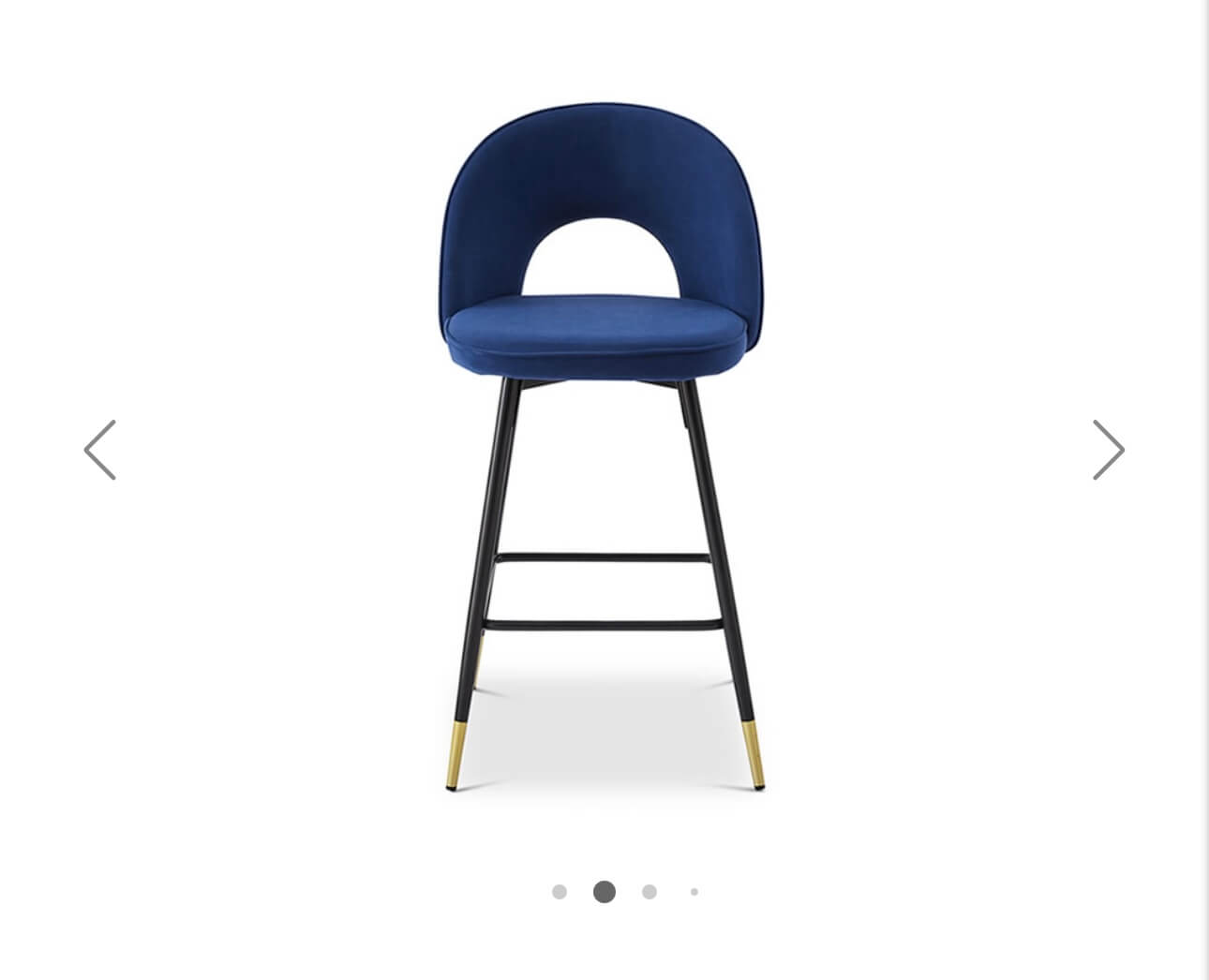 Blue Matte Velvet Barstool