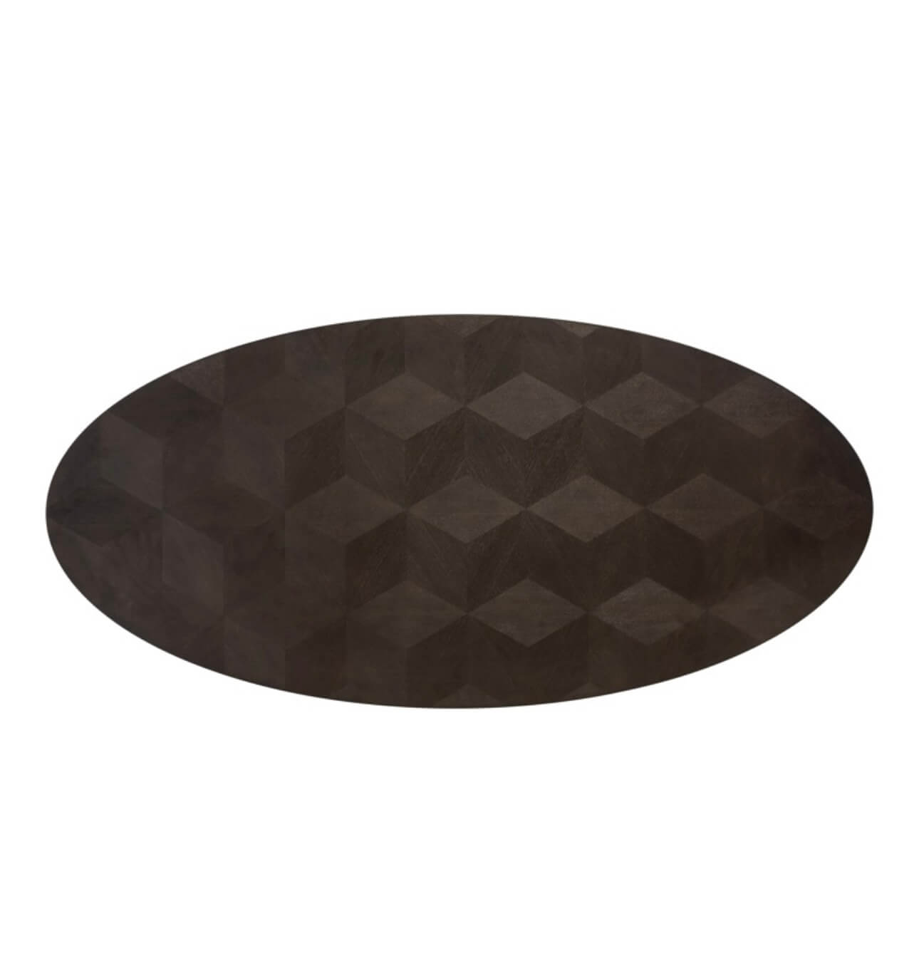 Oval Dark Brown Diamond Top Dining Table