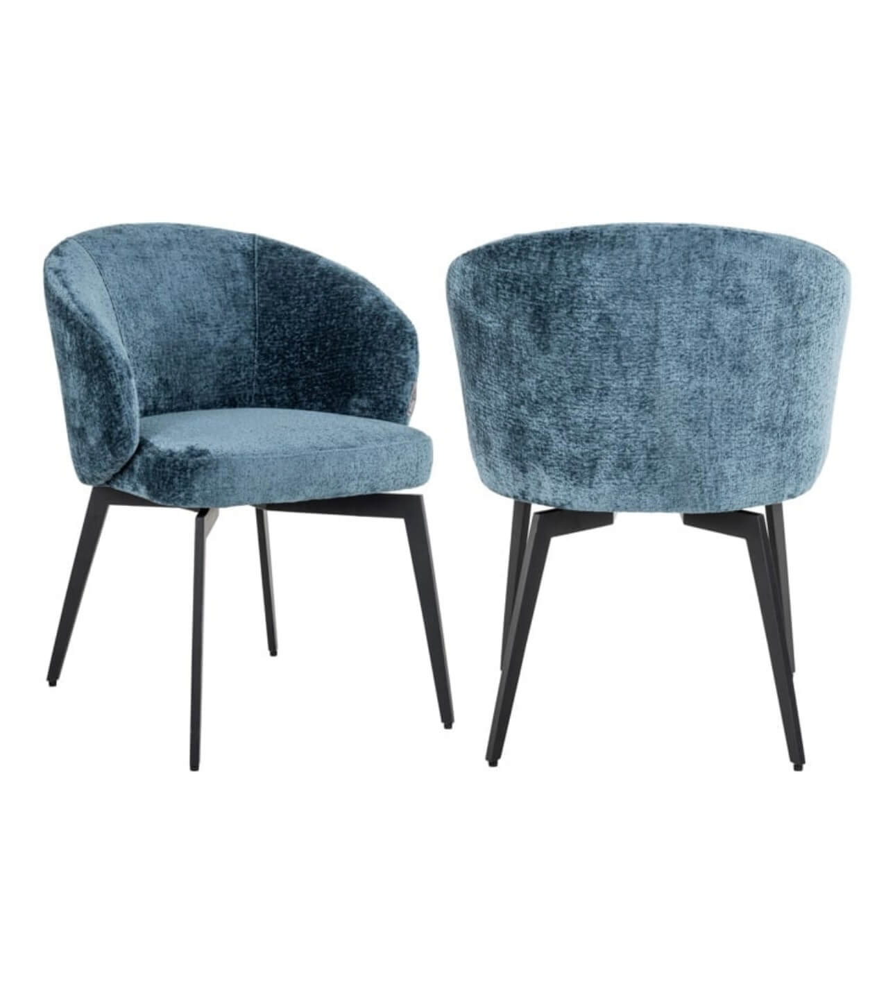Luxe Blue Chenille Dining chair