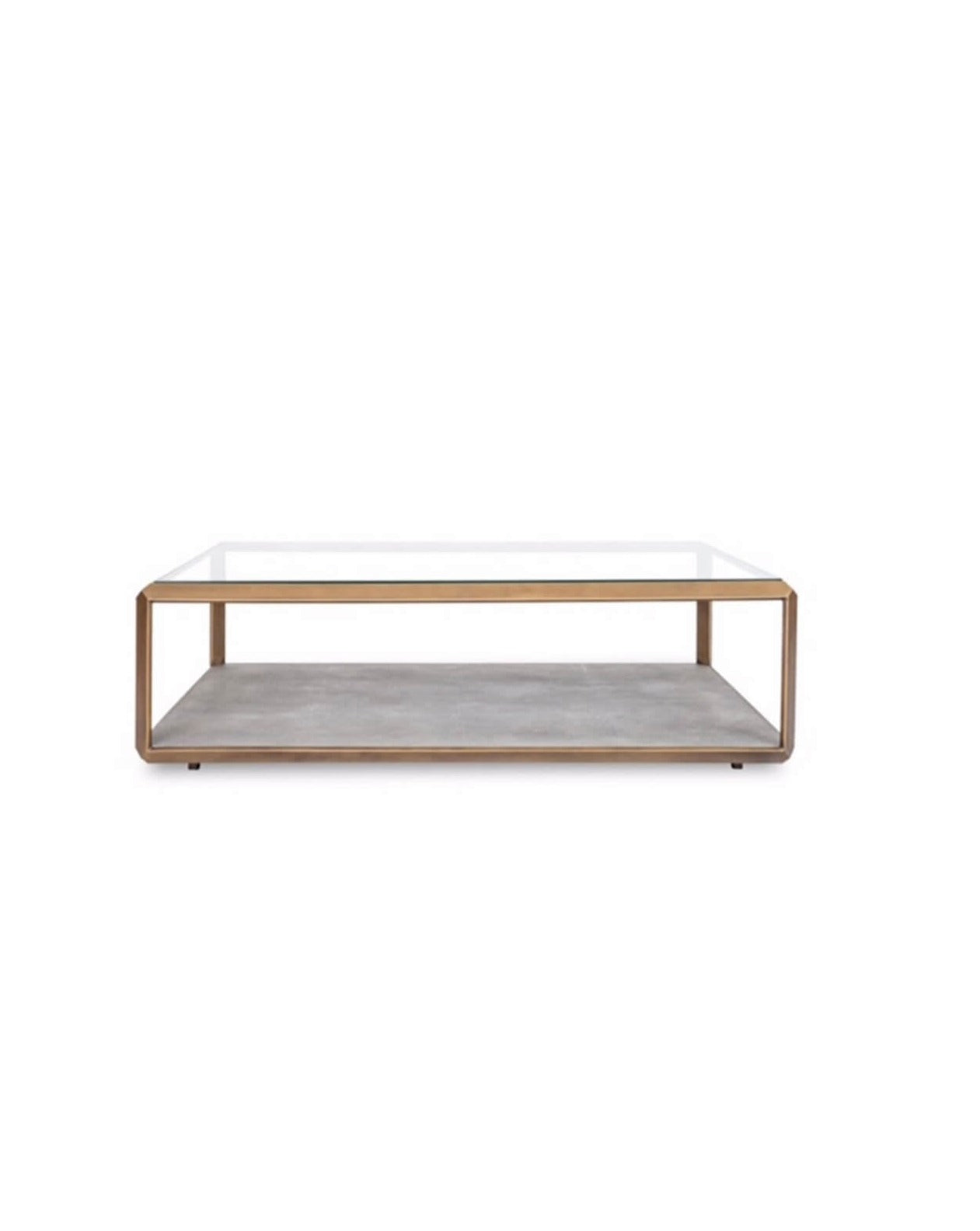 Grey Brass Shagreen Coffee Table
