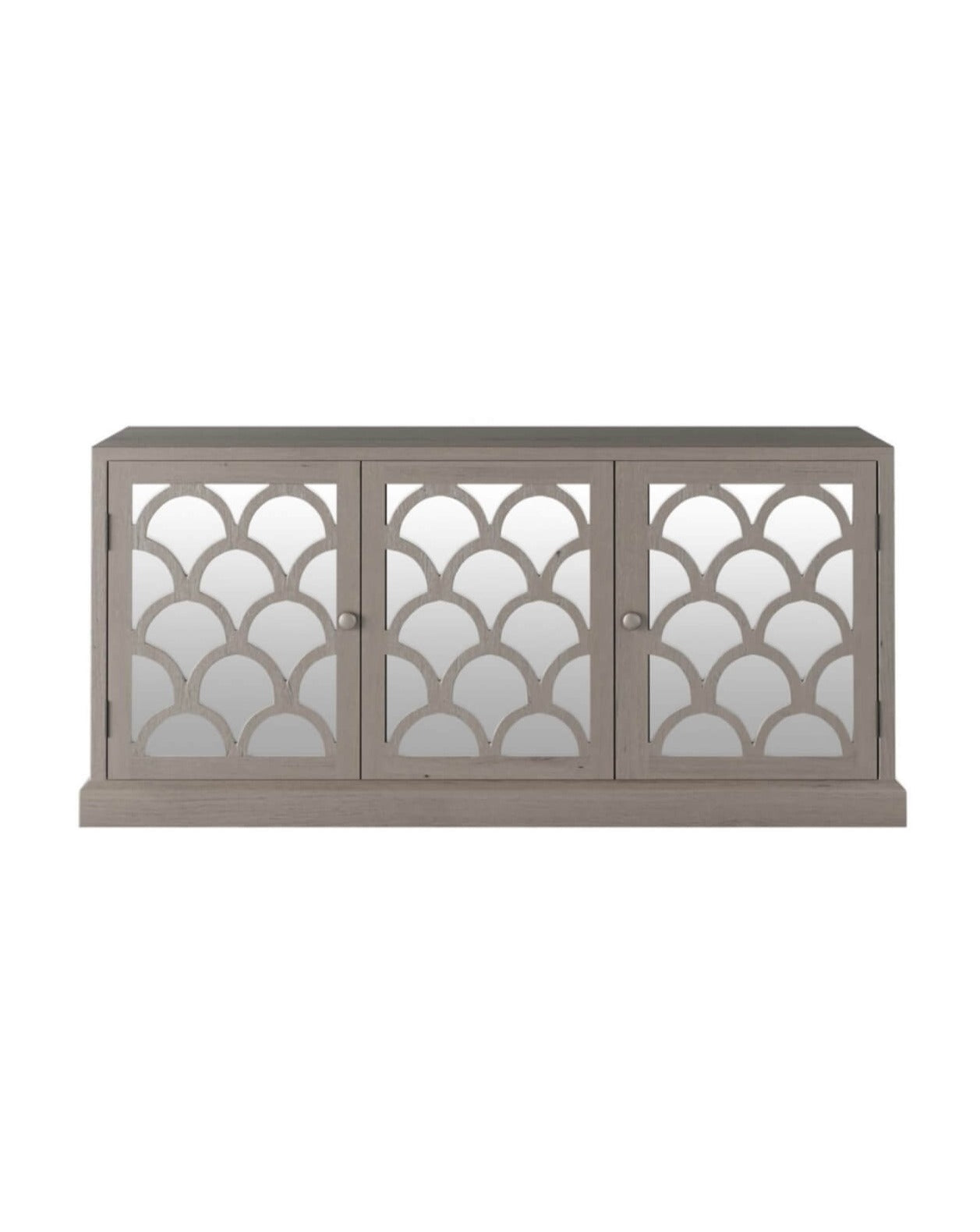 Grey Aged Oak Mirrored Sideboard