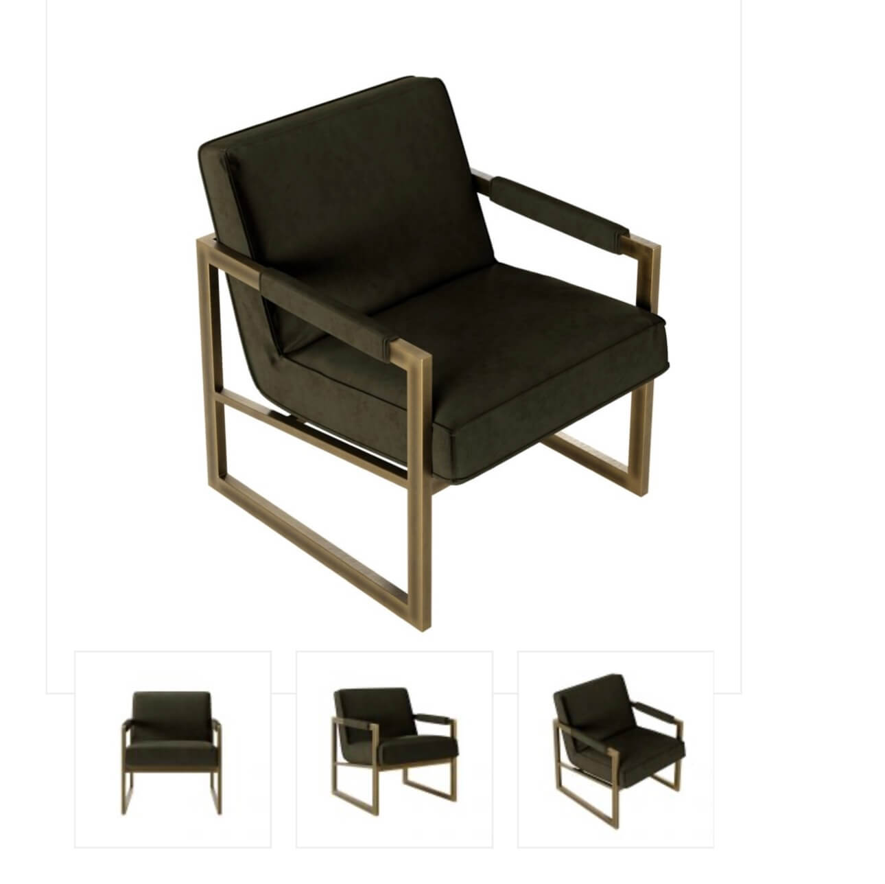 Olive Green Velvet Occasional Chair