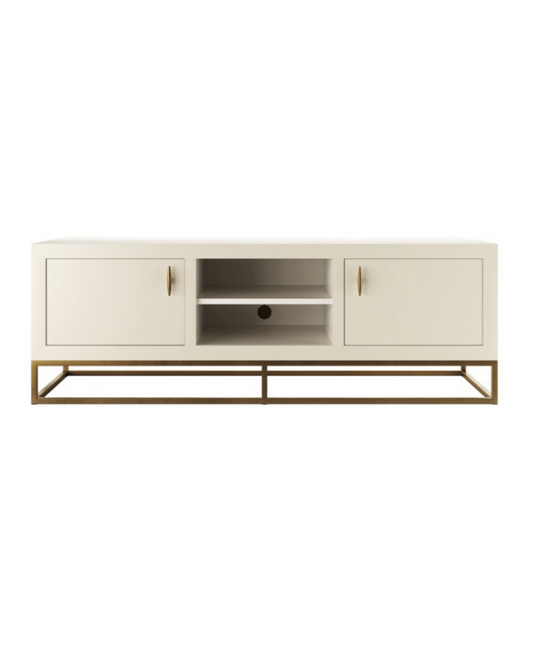 Ivory Shagreen Brass Media Unit