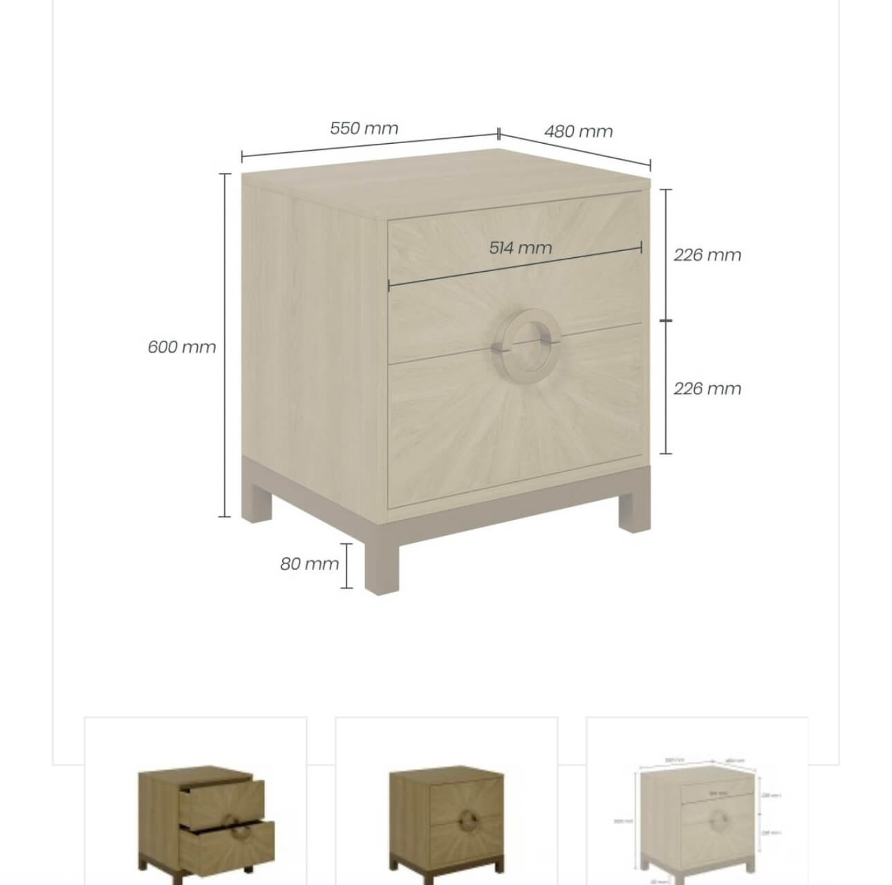 Sunburst Bedside Table