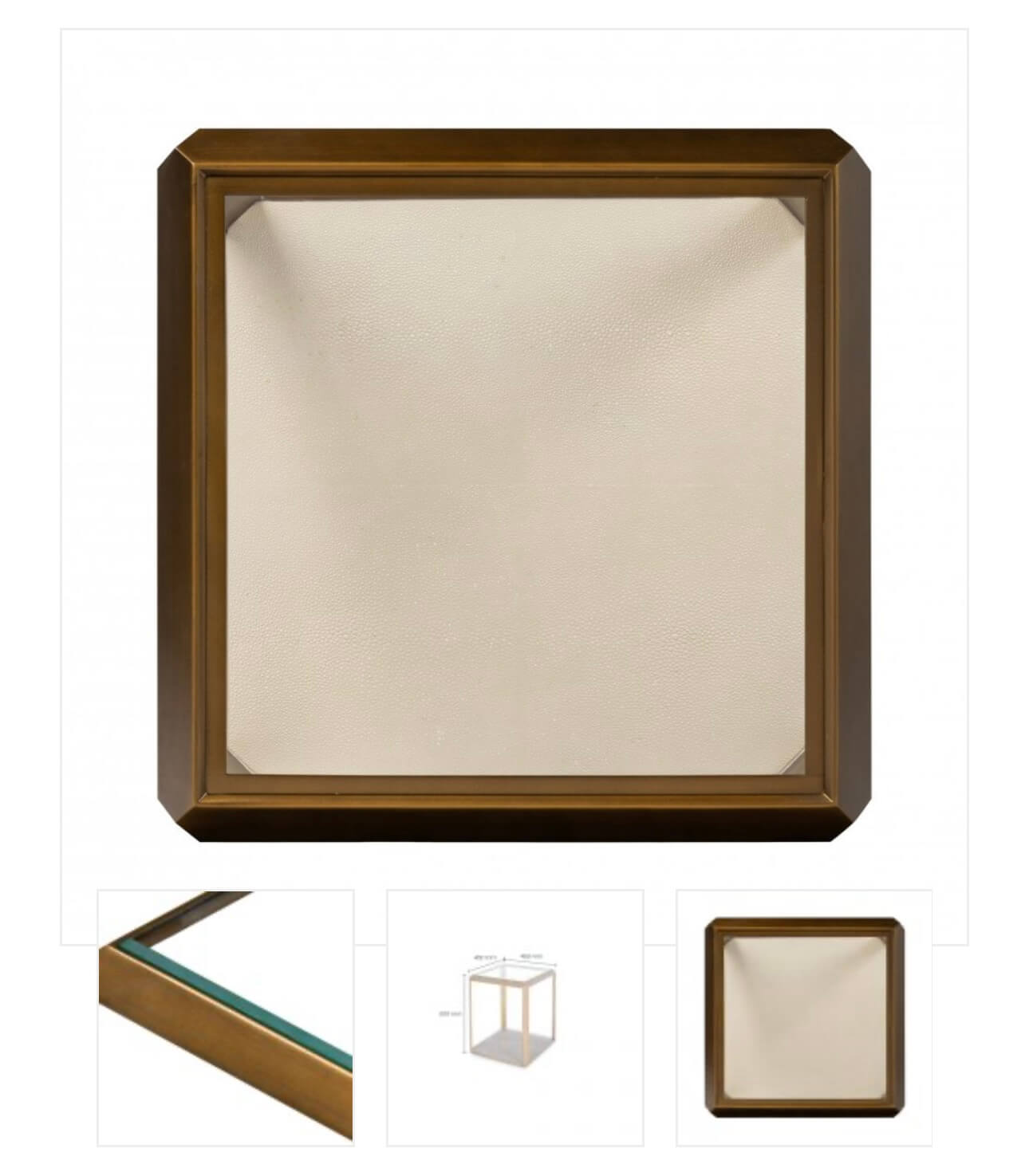 Ivory Brass Shagreen Side Table