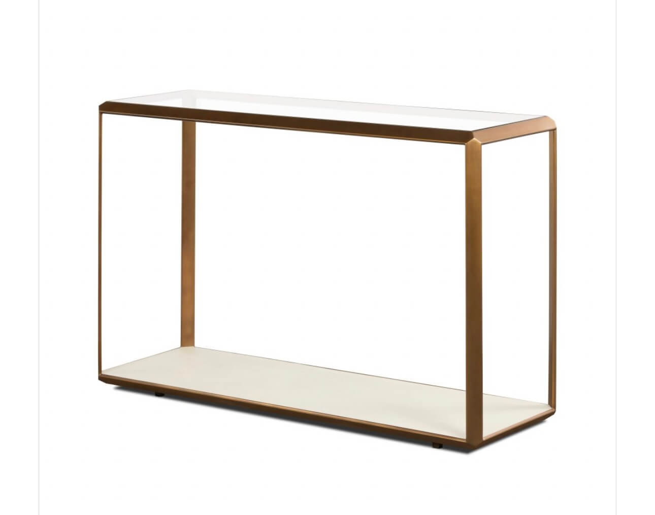 Ivory Brass Shagreen Console Table