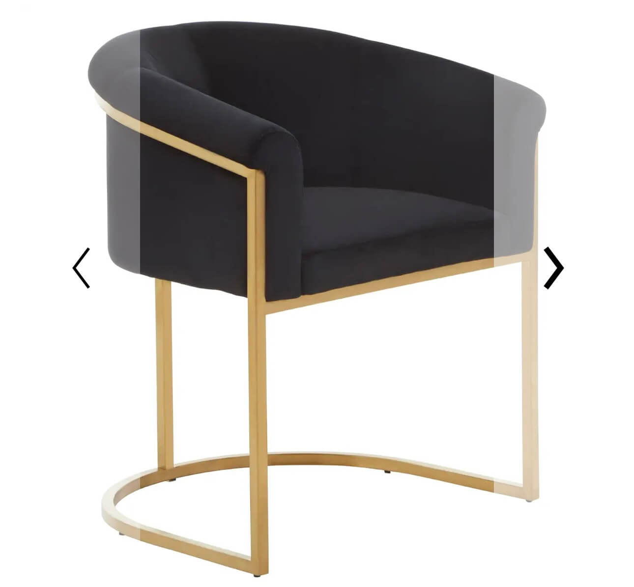 Matte Gold Black Velvet Dining Chair