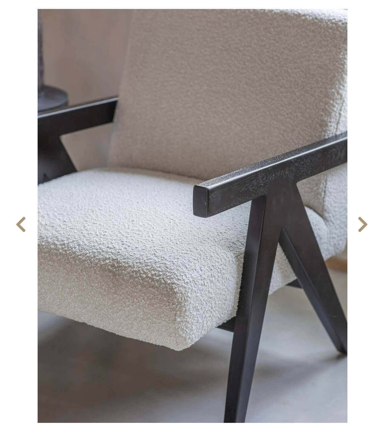 Boucle Black Framed Armchair