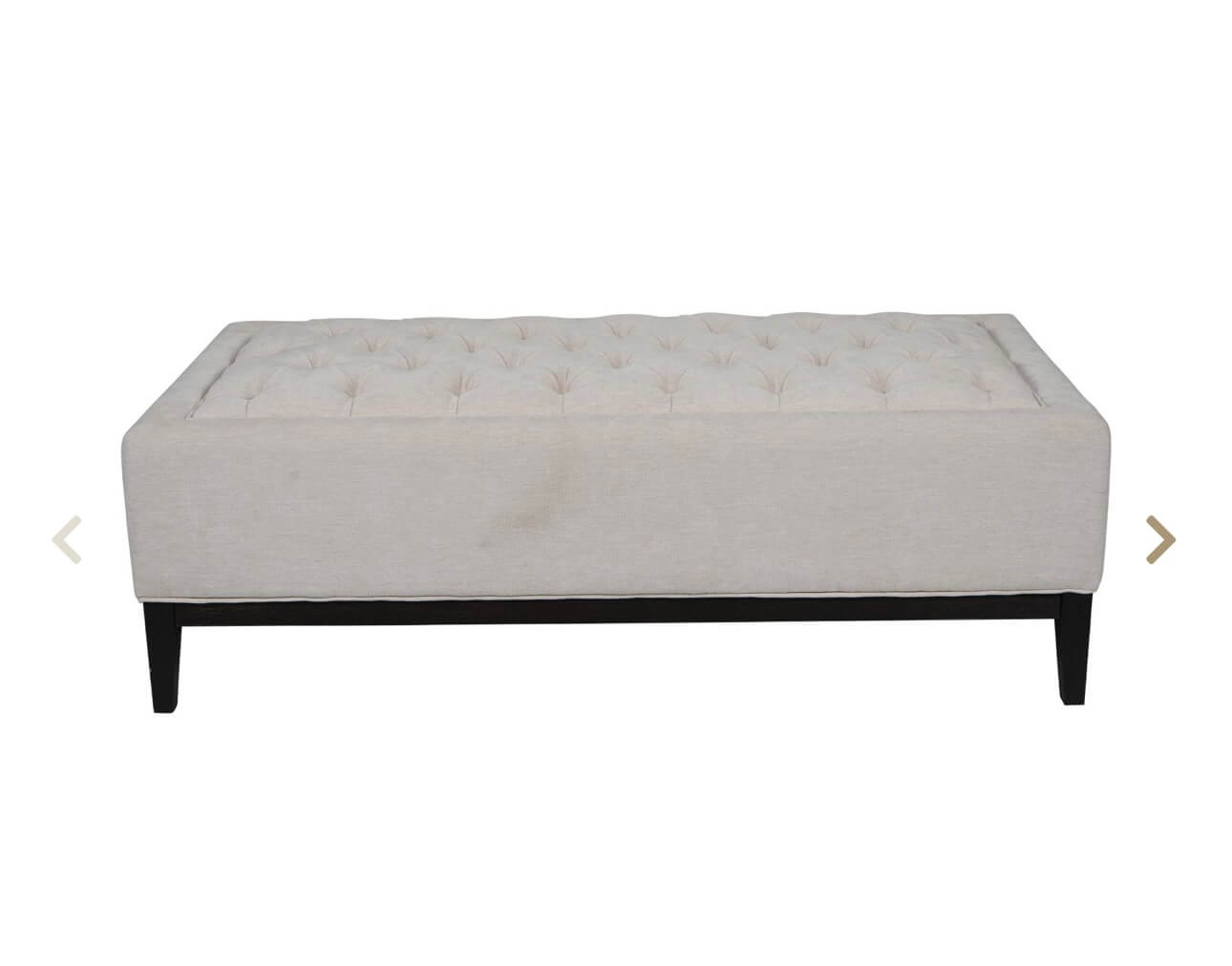Luxe Ivory Fabric Ottoman