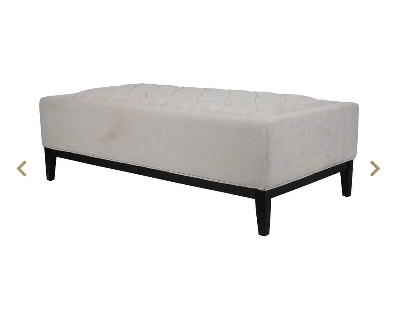 Luxe Ivory Fabric Ottoman