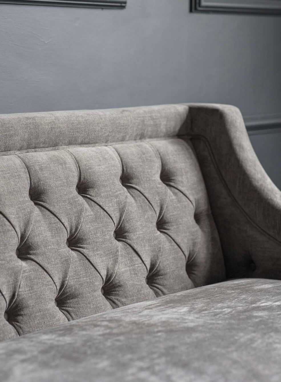 Luxe Warm Grey Fabric Sofa