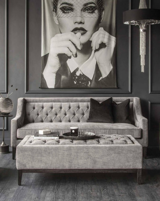 Luxe Warm Grey Fabric Sofa