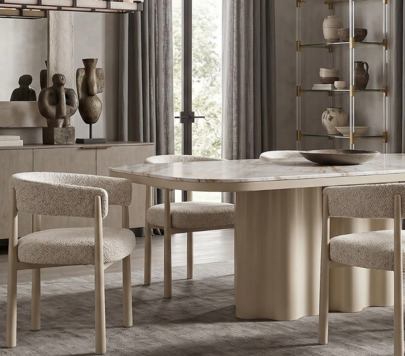 Liang & Emil Corinthian Gloss Ivory Dining Table
