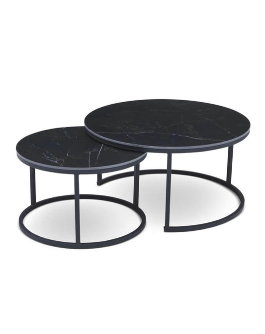 Calacatta Style Black Marble Coffee Table