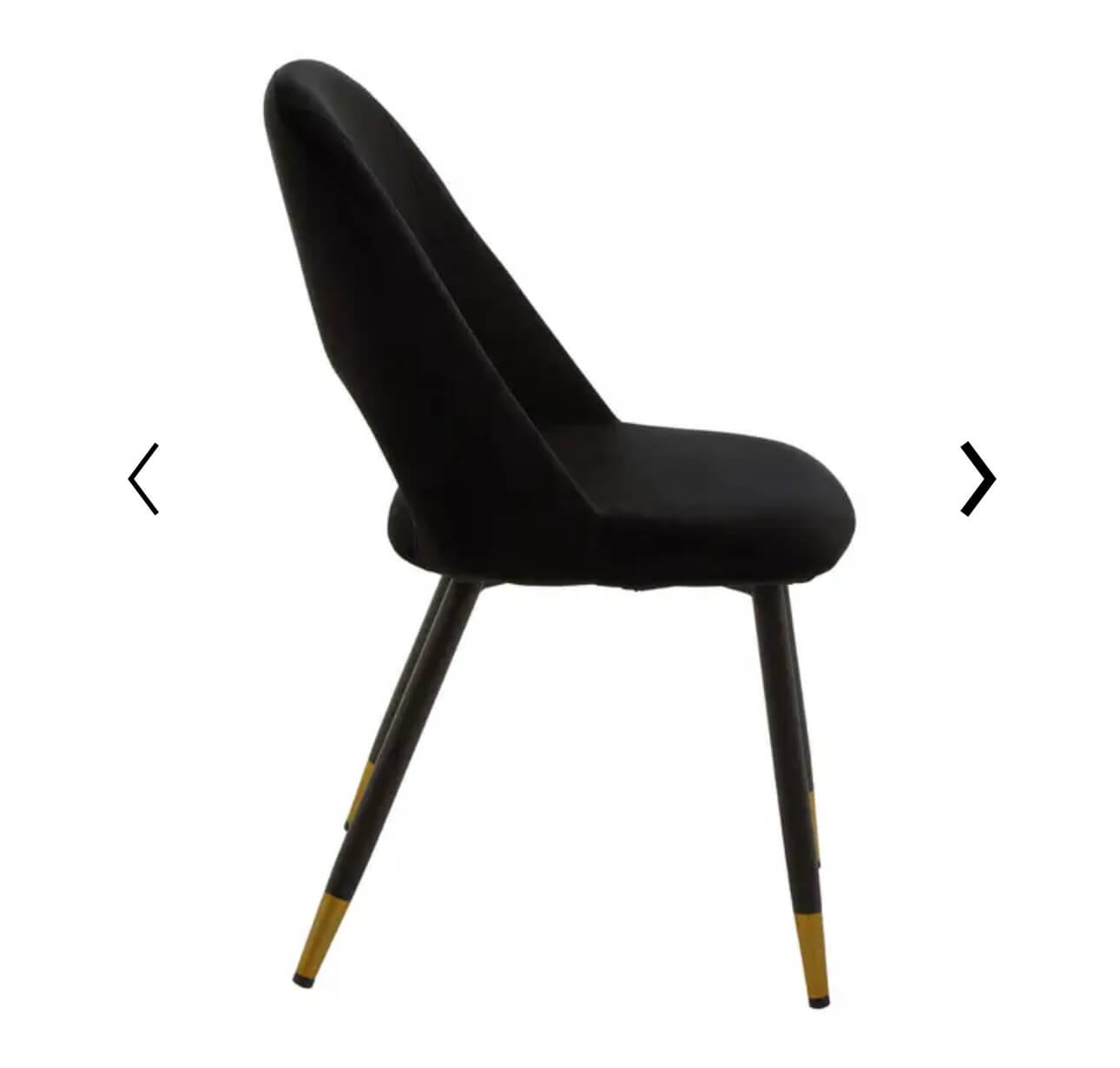 Black Velvet Gold Dipped Dining Chair