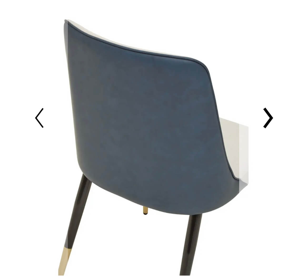 White Fabric Blue Leather Back Dining Chair