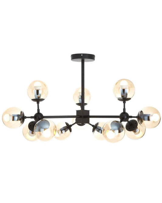 Black 12 Bulb Luxe Ceiling Light