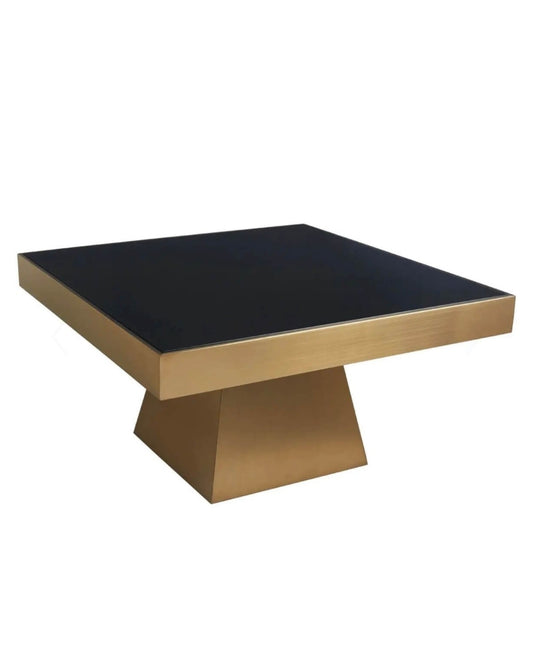 Square Gold Finish Coffee Table