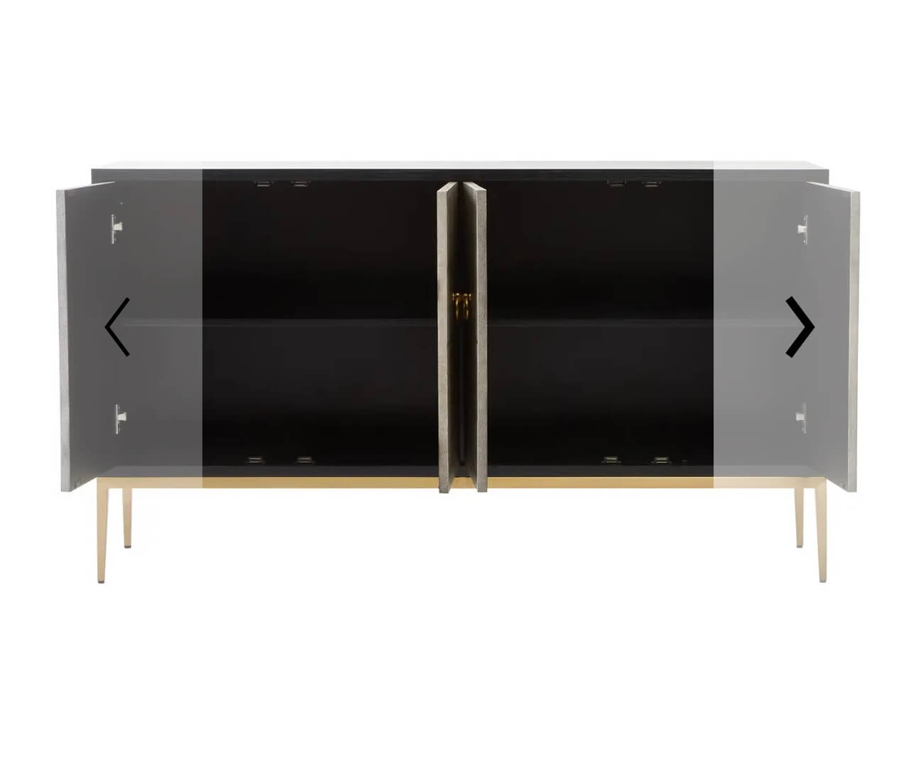 Gold Finish Grey Shagreen Sideboard
