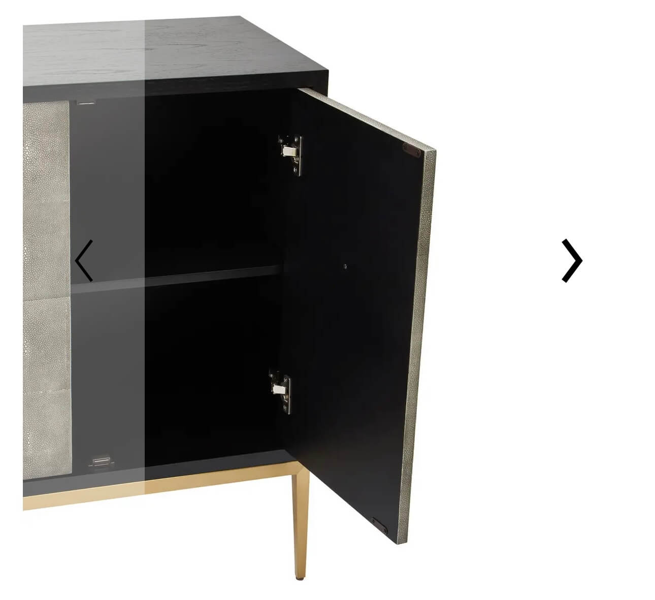 Gold Finish Grey Shagreen Sideboard