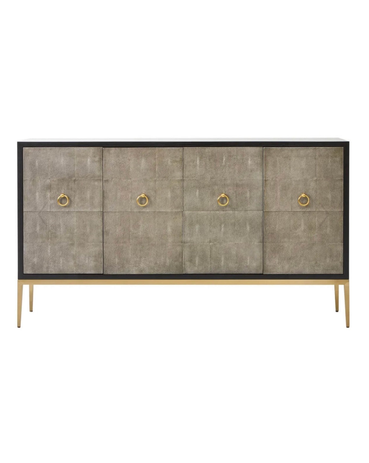 Gold Finish Grey Shagreen Sideboard