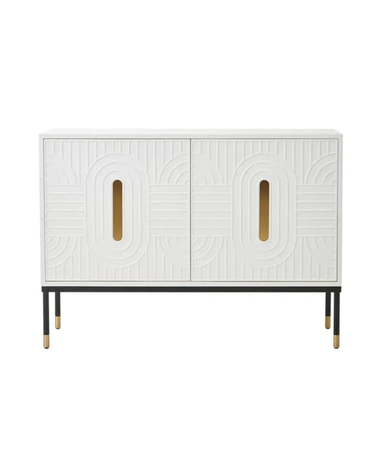 White Geometric Style Sideboard