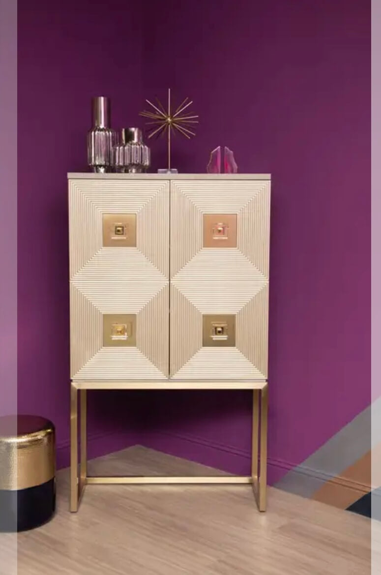Silver Gold Detailed Cabinet