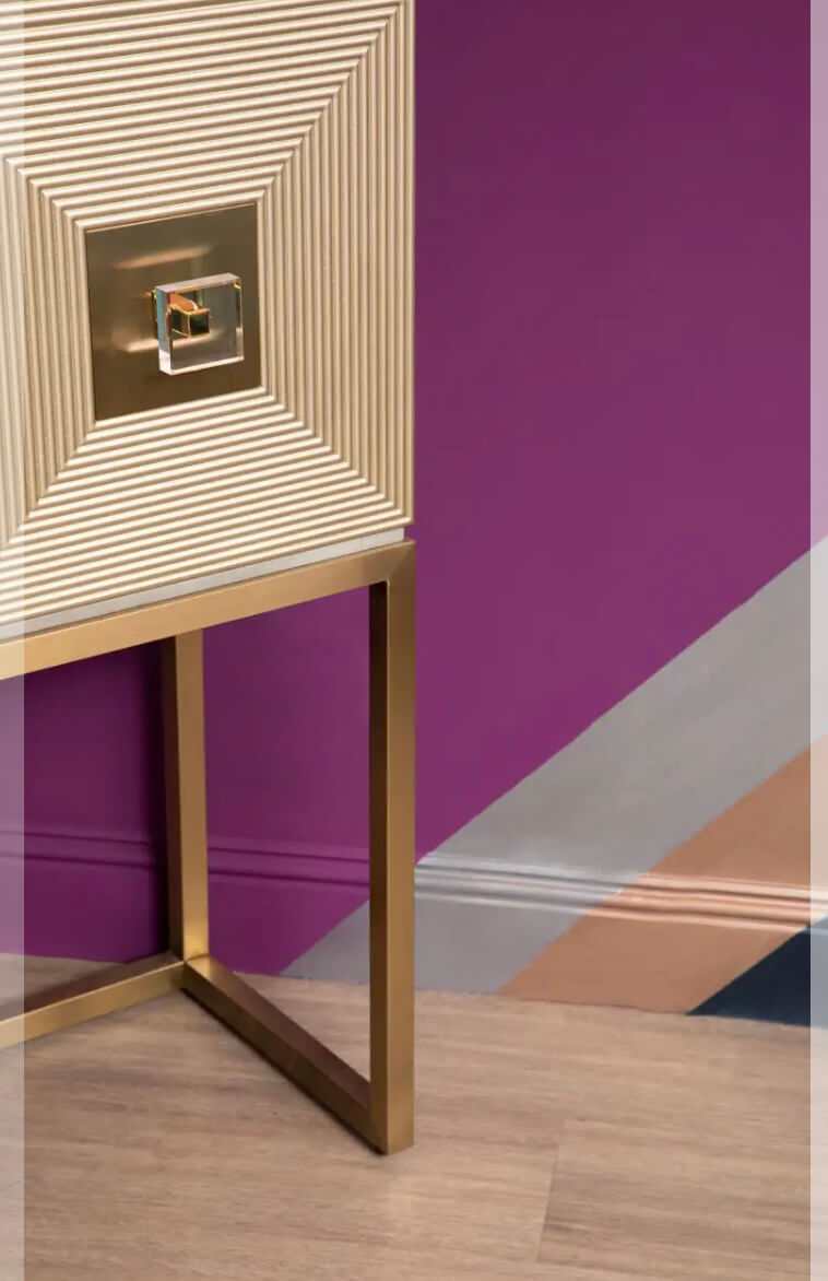 Silver Gold Detailed Cabinet