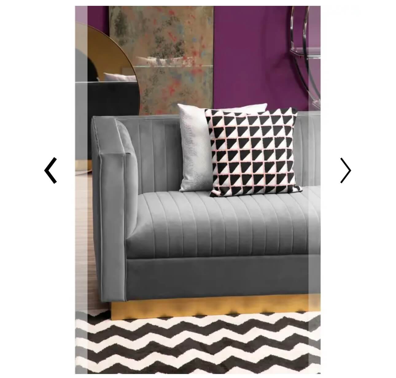 Soft Grey Velvet Sofa