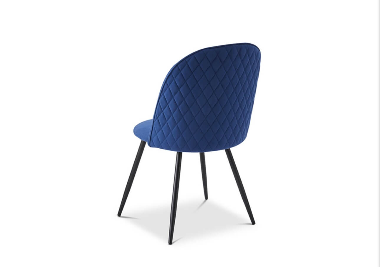 Set Of 2 Matte Blue Dining Chairs