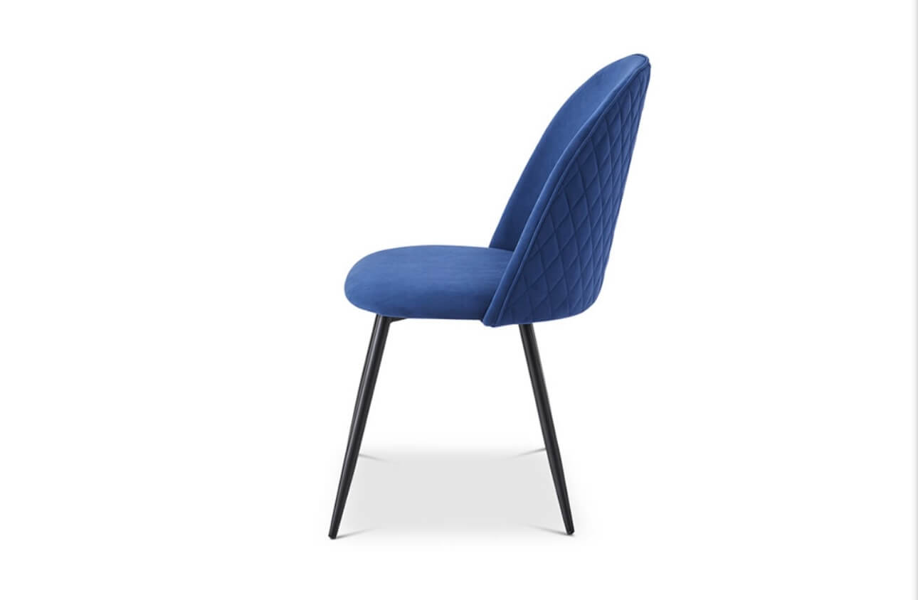 Set Of 2 Matte Blue Dining Chairs