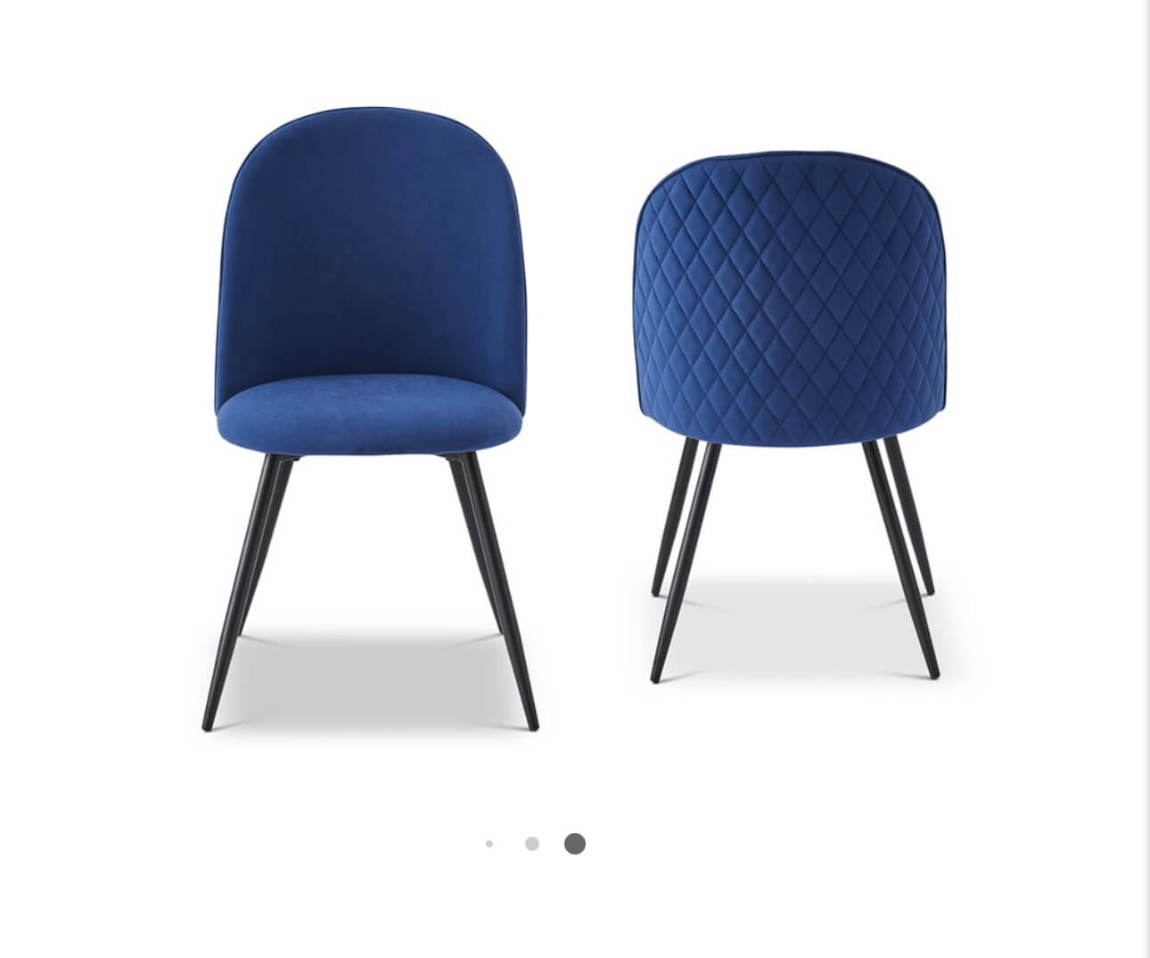 Set Of 2 Matte Blue Dining Chairs