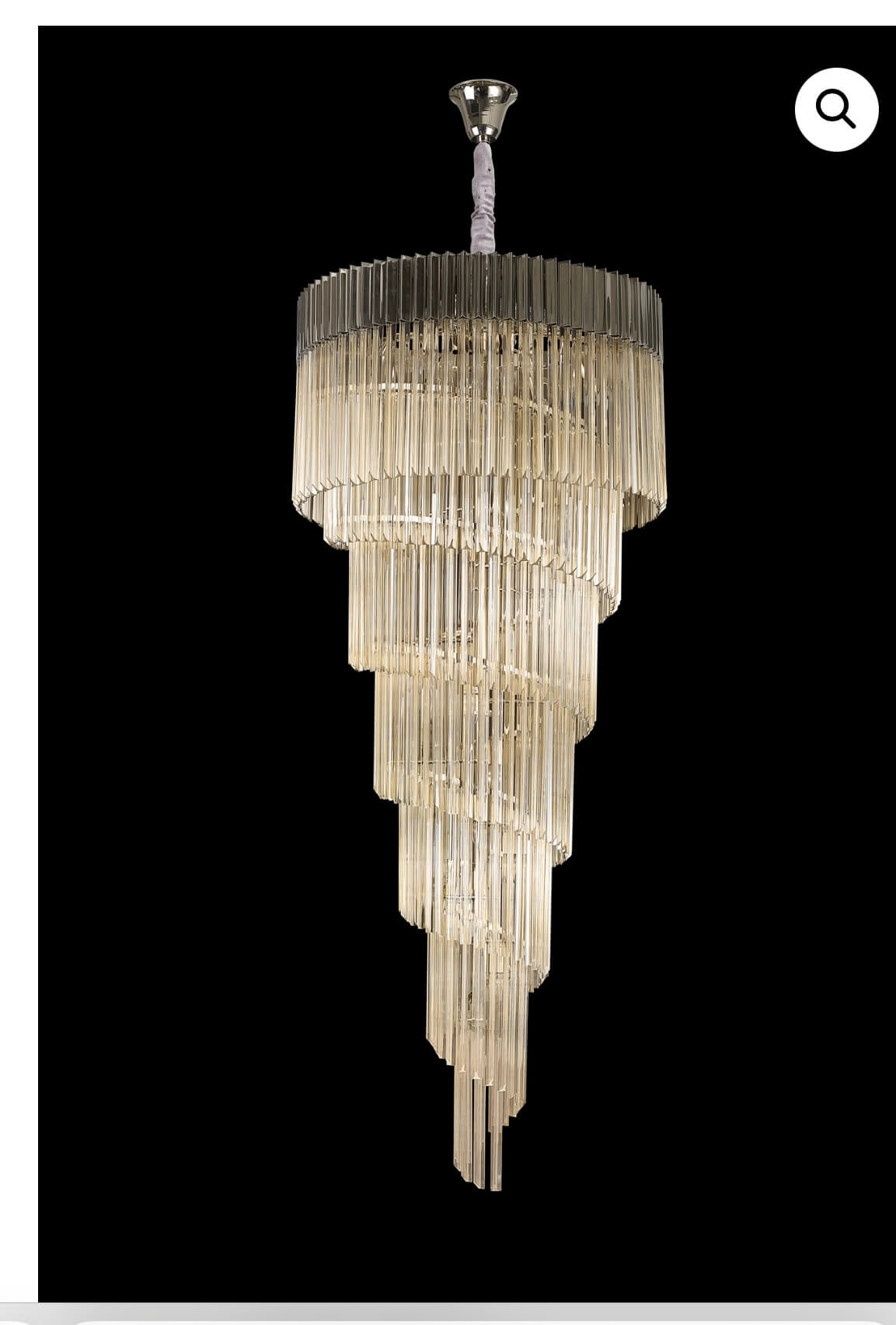 Chelsea Sculpted Glass Nickel Stairwell Chandelier