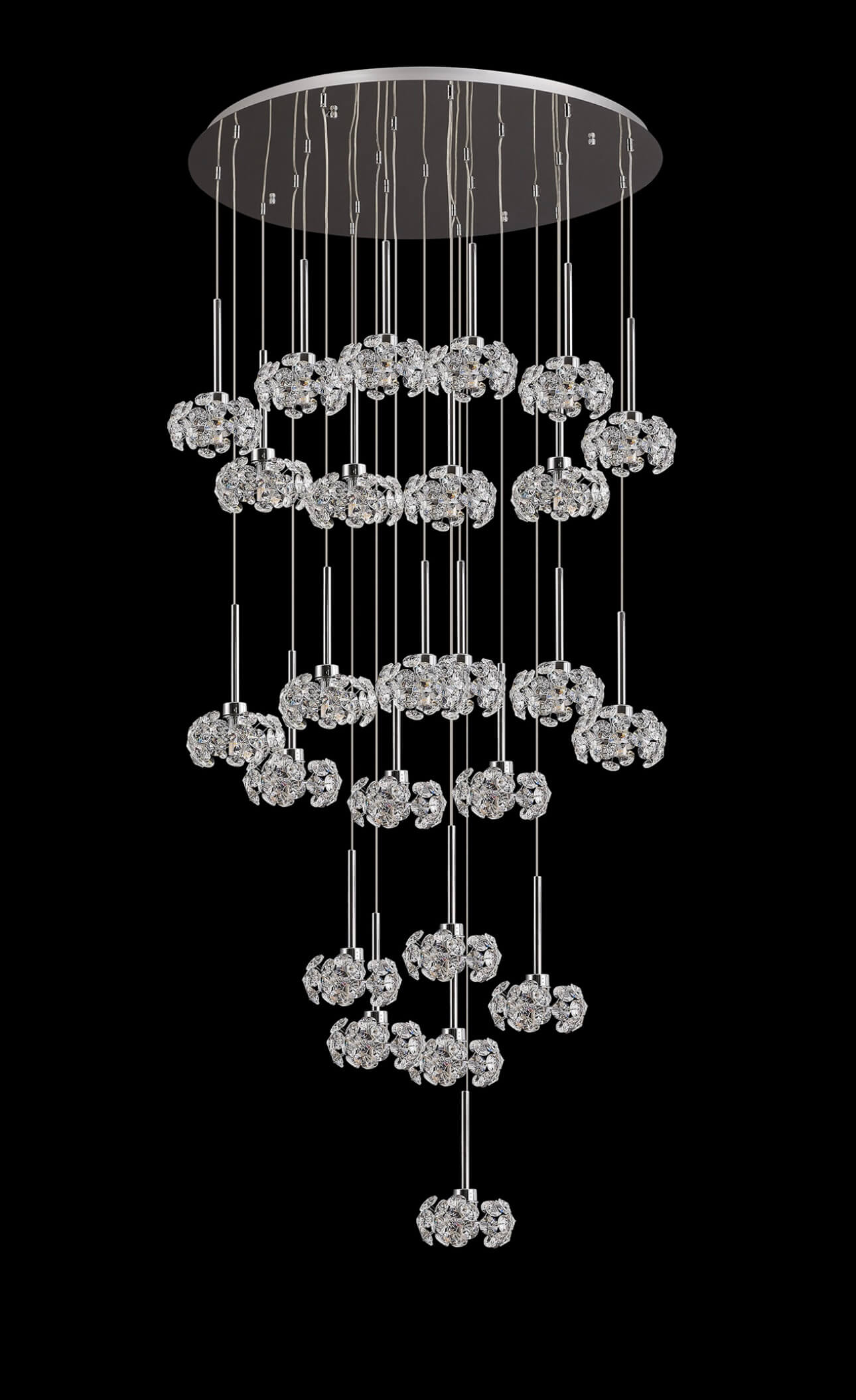 Belgrave Crystal Chrome Cluster Pendant