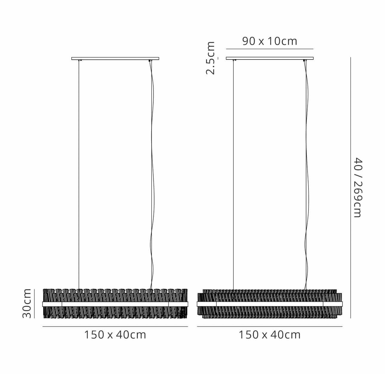 Bond Street Brass Rectangular Chandelier