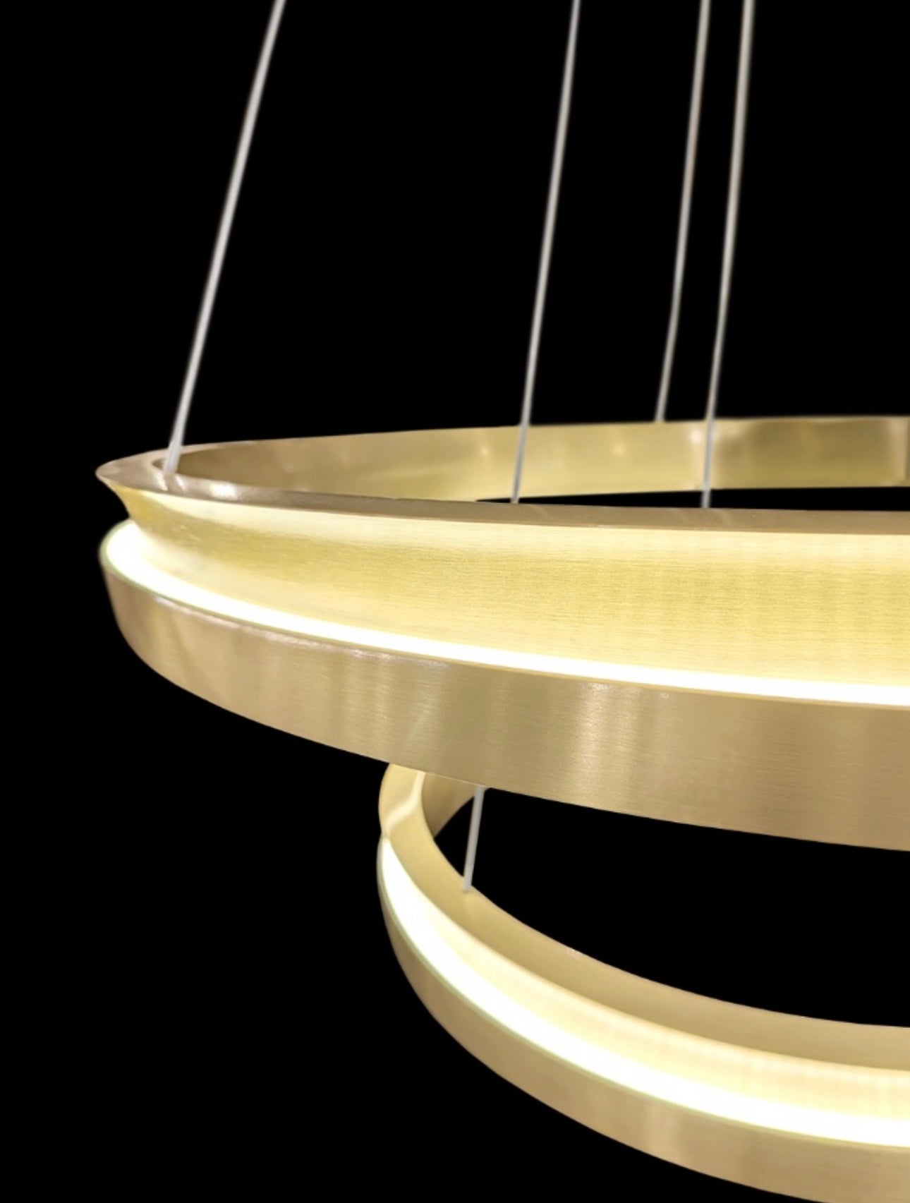 Brass LED tiered chandelier
