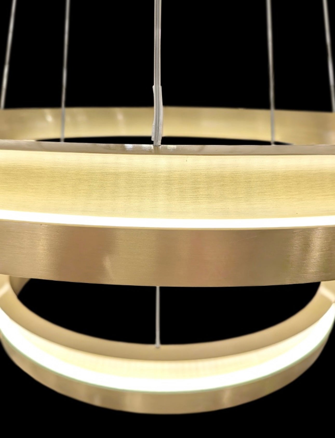 Brass LED tiered chandelier