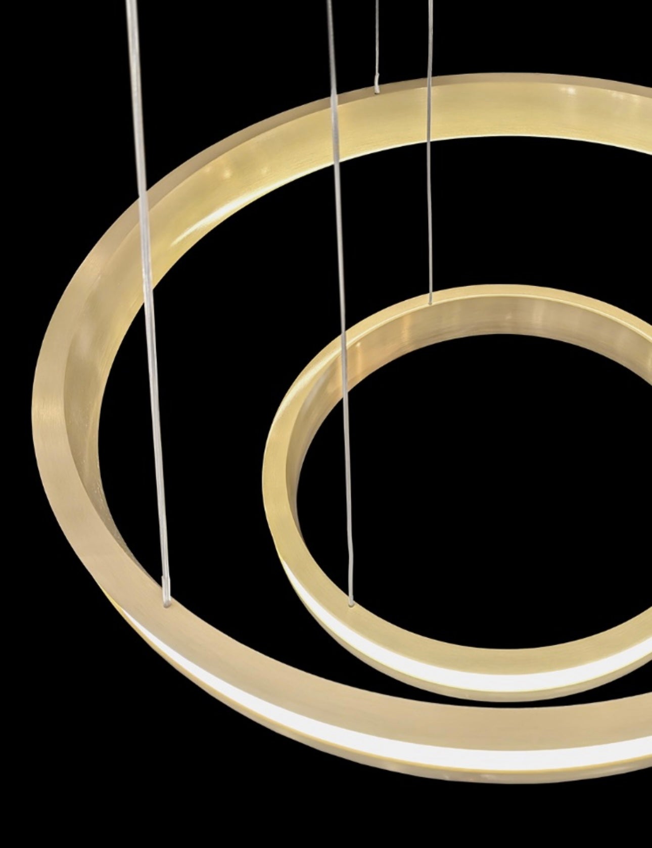 Brass LED tiered chandelier