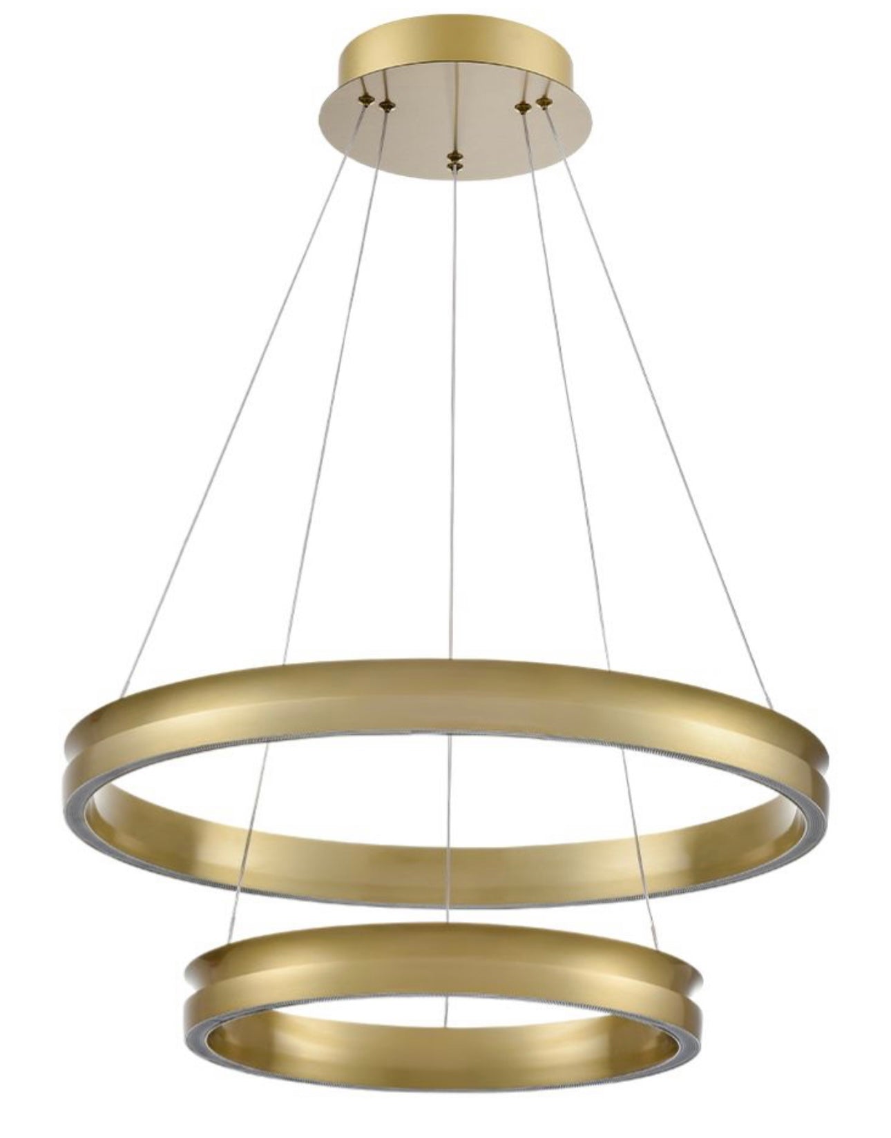 Brass LED tiered chandelier