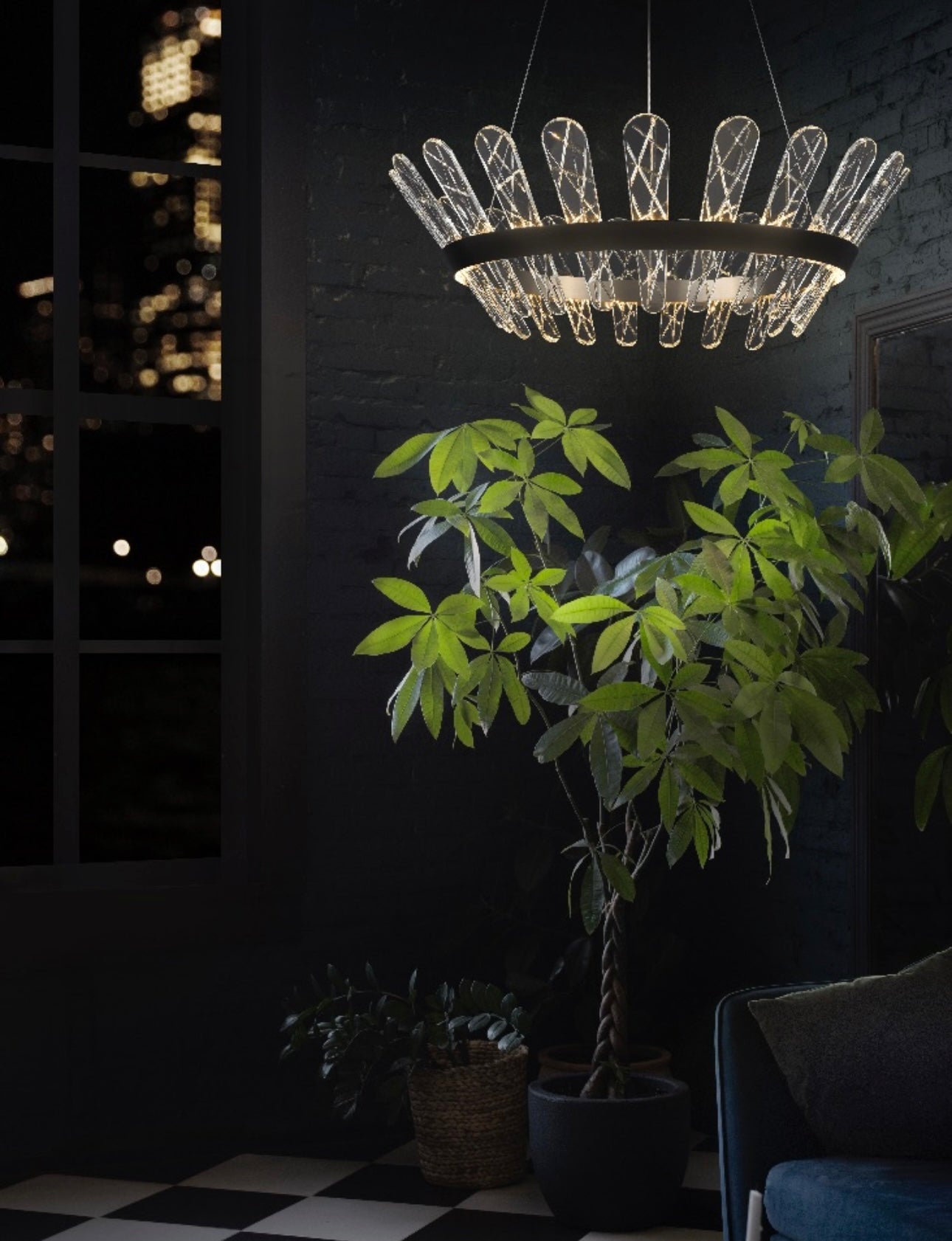 Bronze Crystal LED Chandelier