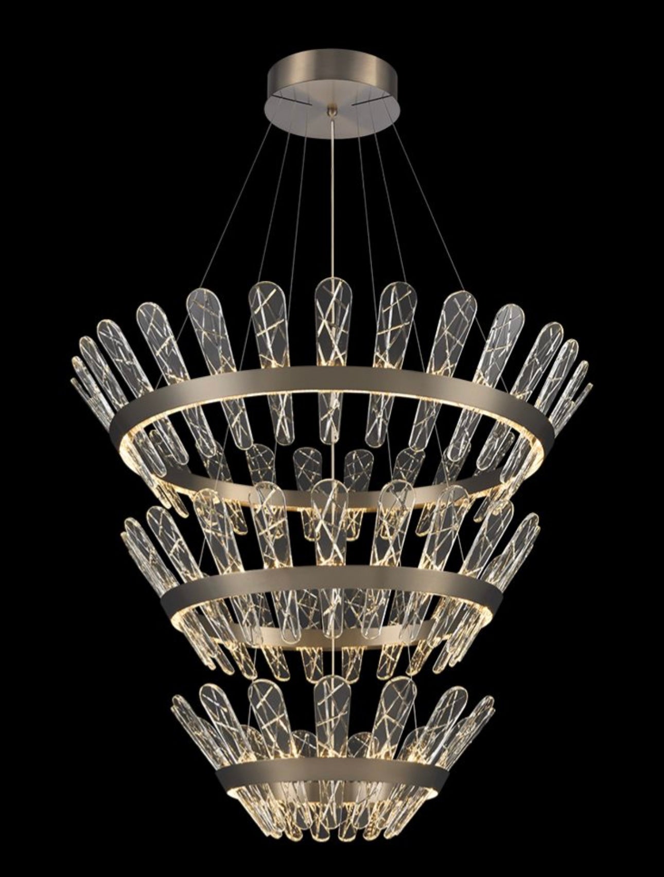 Bronze Crystal LED Tiered Chandelier