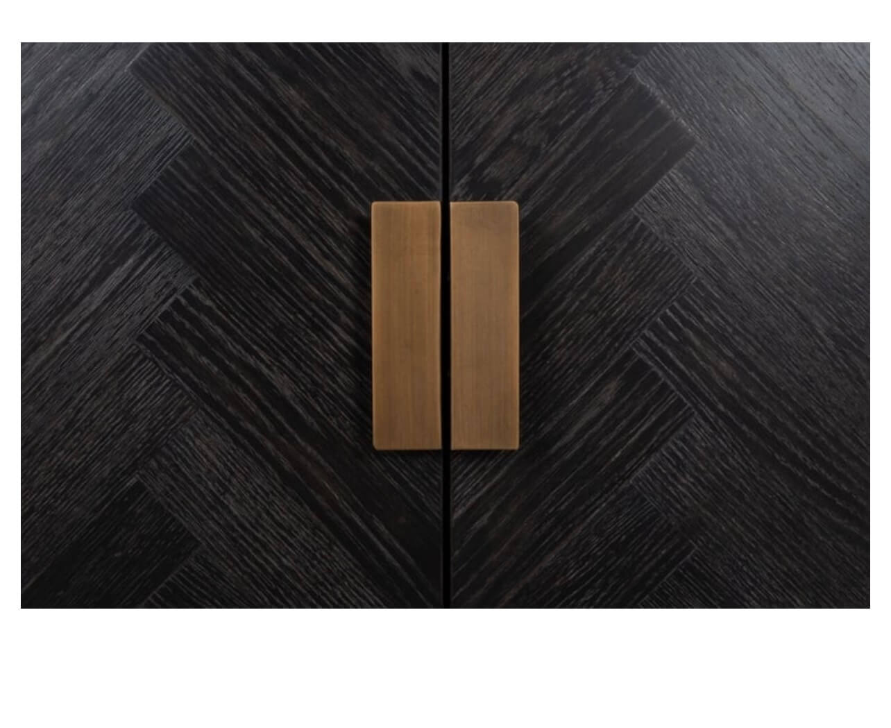 Black Herringbone Brass Media Unit